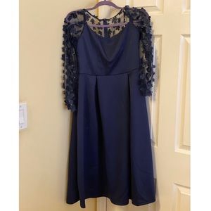 Dress with floral appliques